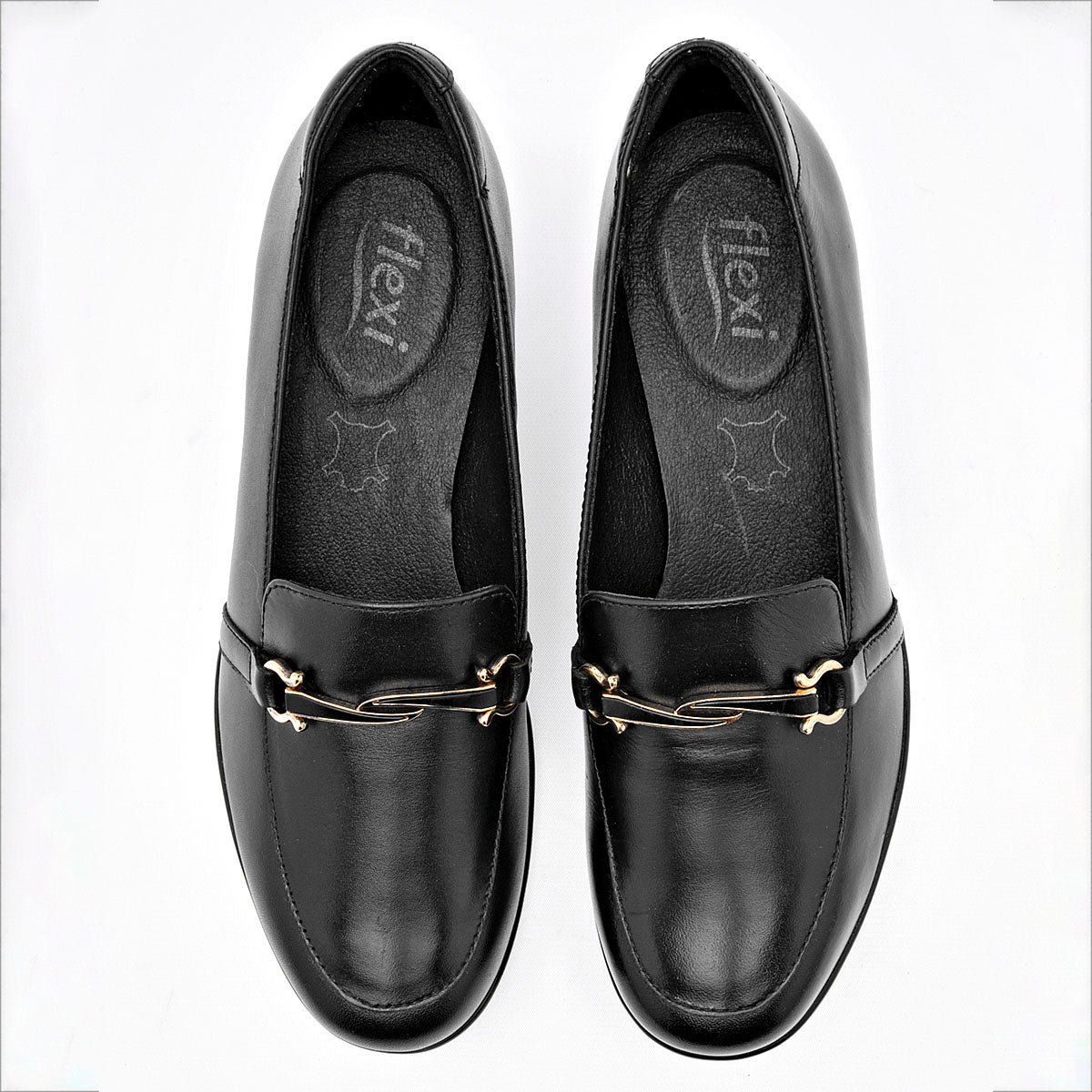 Zapato Confort Piel Flexi Mujer 45233 Negro Plataforma 5 Cm