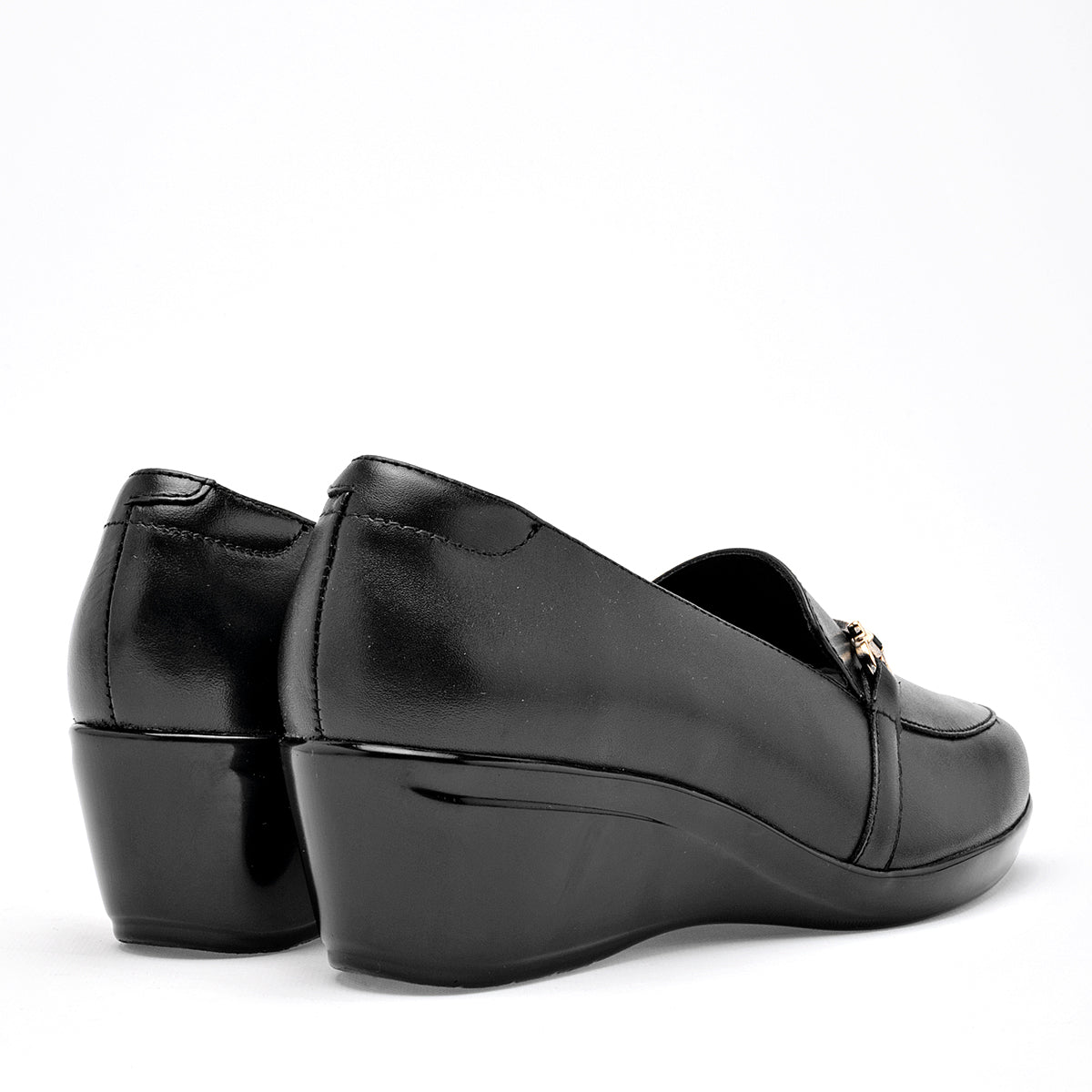 Zapato Confort Piel Flexi Mujer 45233 Negro Plataforma 5 Cm