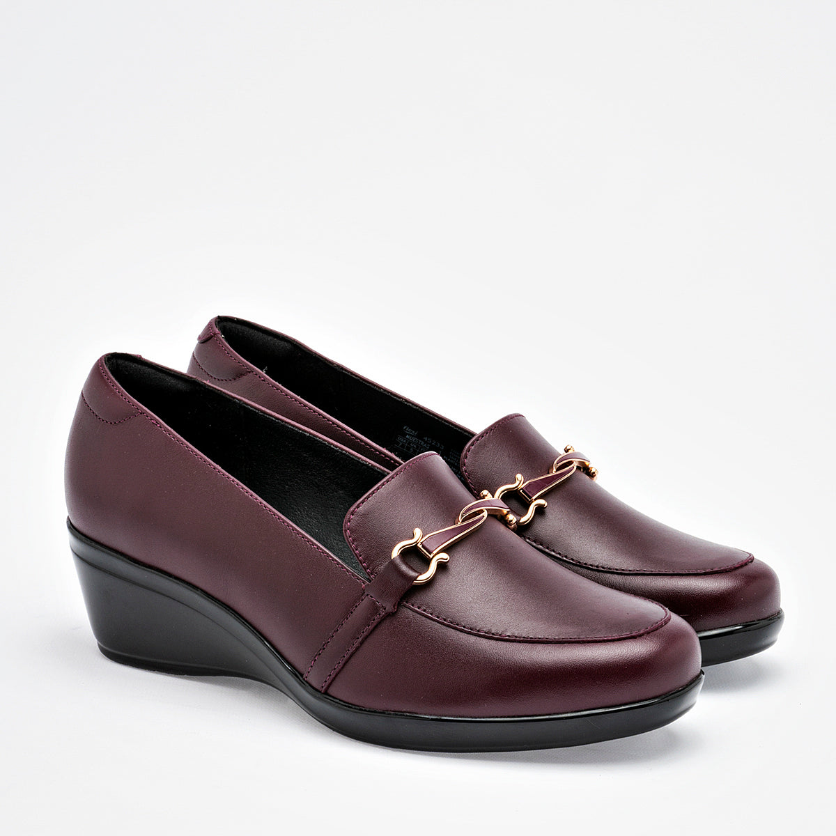 Zapato Confort Piel Flexi Mujer 45233 Vino Plataforma 5 Cm