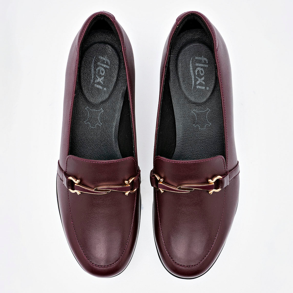 Zapato Confort Piel Flexi Mujer 45233 Vino Plataforma 5 Cm