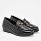 Zapato Confort Piel Flexi Mujer 104830 Negro Plataforma 4 Cm