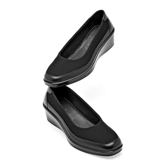 Zapato Confort Flexi Mujer 136702 Negro Plataforma 4 Cm
