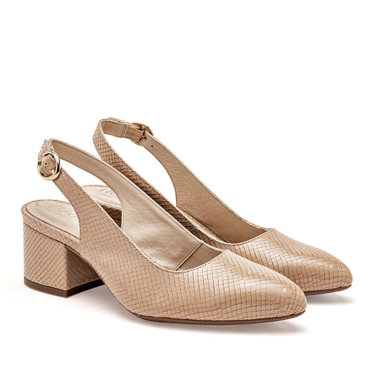 Zapatilla Casual Flexi Mujer 137503 Beige Tacon 6 Cm