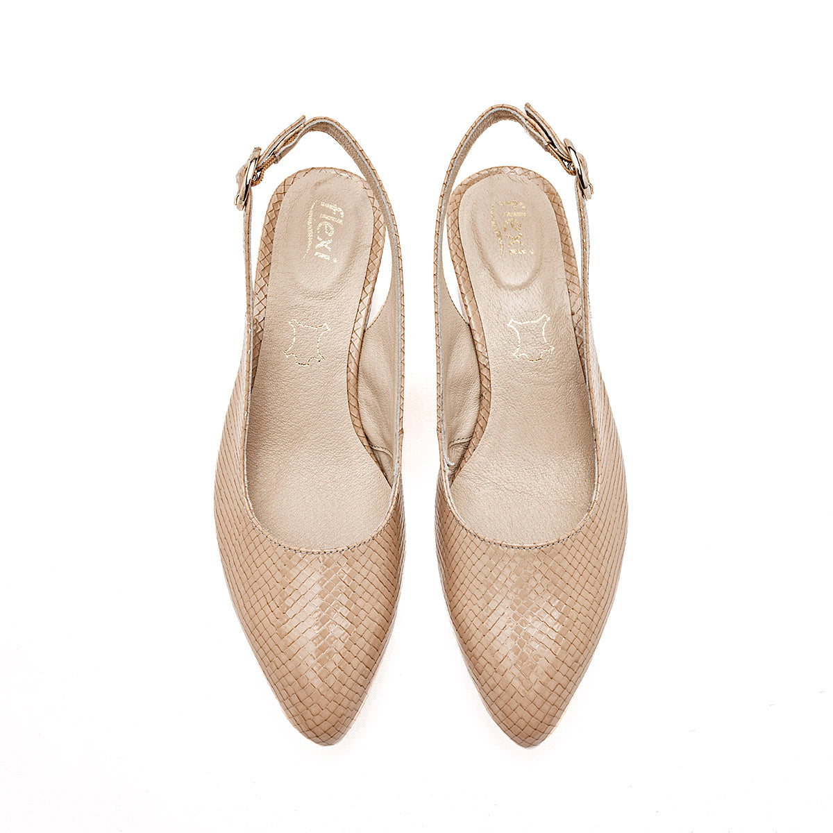 Zapatilla Casual Flexi Mujer 137503 Beige Tacon 6 Cm