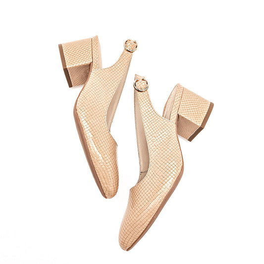 Zapatilla Casual Flexi Mujer 137503 Beige Tacon 6 Cm