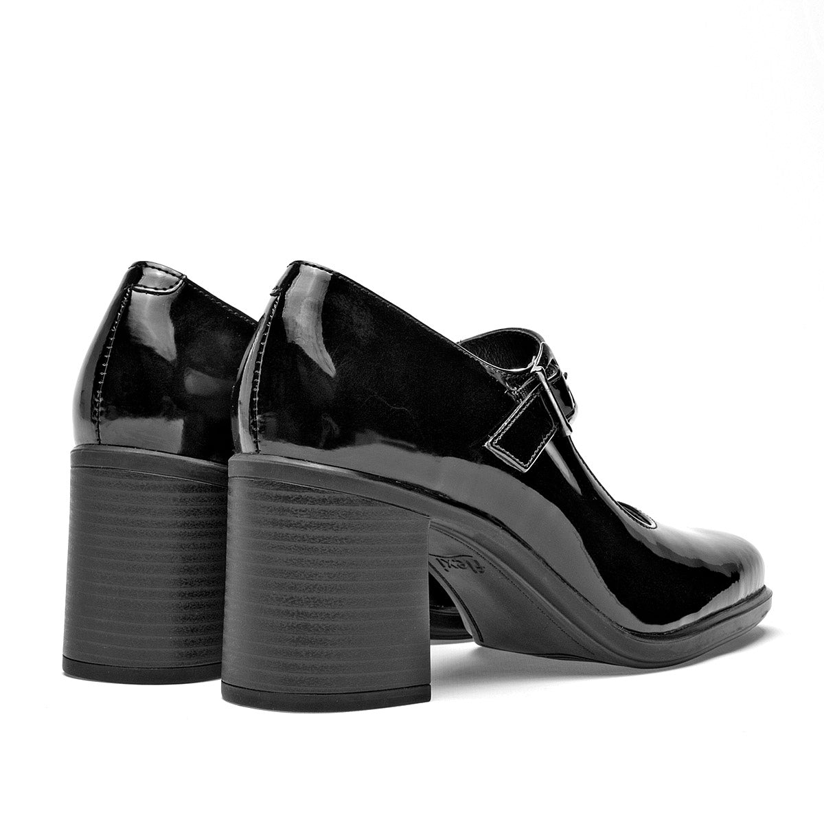 Zapato Tacon Cuadrado Flexi Mujer 137603 Negro Tacon 7 Cm