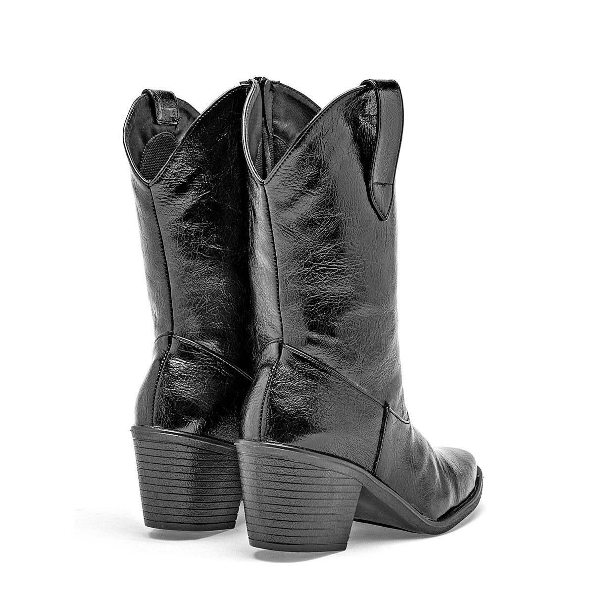 Bota Vaquera Adriano Borzani Mujer 97 Negro Tacon6 Tubo16