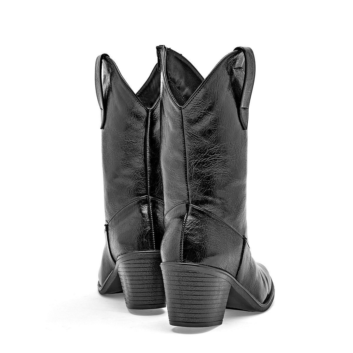 Bota Vaquera Adriano Borzani Mujer 97 Negro Tacon6 Tubo16