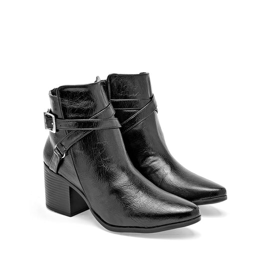 Bota Vaquera Adriano Borzani Mujer 99 Negro Tacon 7 Cm