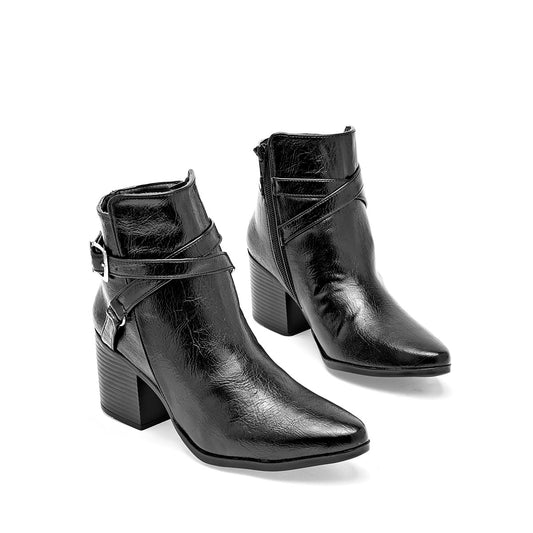      Bota Vaquera Adriano Borzani Mujer 99 Negro Tacon 7 Cm