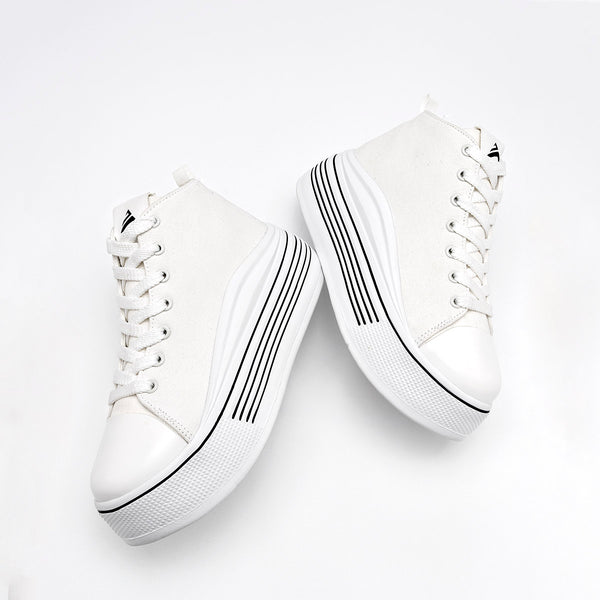      Tenis Chunky Clasben Mujer Urss Blanco Plataforma 6 Cm