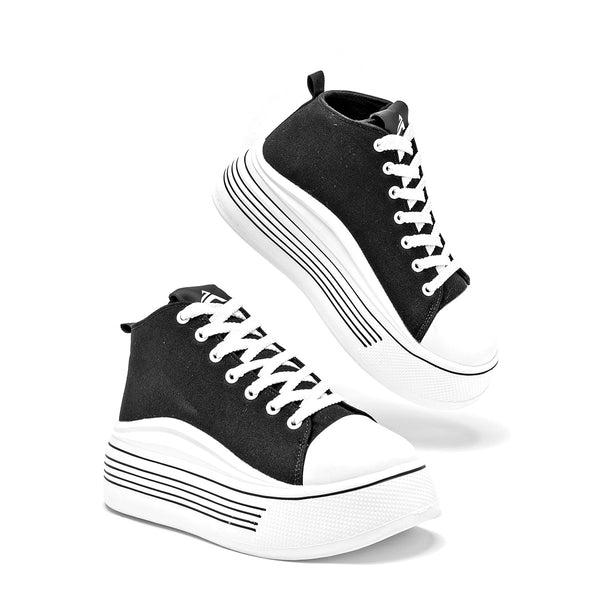      Tenis Chunki Clasben Mujer Urss Negro Plataforma 6 Cm