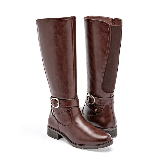      Bota Larga Etnia 1705 Color Cafe Tubo 35 Cm