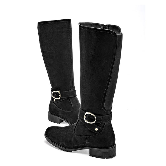      Bota Larga Etnia Para Mujer Color Negro Tubo 35 Cm