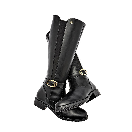      Bota Larga Etnia Para Mujer 1707 Color Negro Tubo 35 Cm
