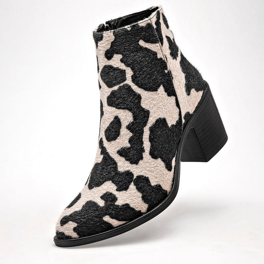      Botin Vaquero Lady One Mujer Ca5113 Negro Beige Tacon 7 Cm
