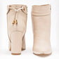 Botin Casual Moramora Mujer Irati Beige Tacon 10 Cm