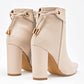 Botin Casual Moramora Mujer Irati Beige Tacon 10 Cm
