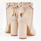 Botin Casual Moramora Mujer Irati Beige Tacon 10 Cm