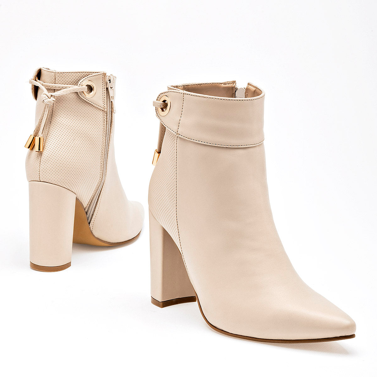      Botin Casual Moramora Mujer Irati Beige Tacon 10 Cm