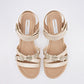 Sandalia Casual Moramora Mujer Yeni Beige Plataforma 5 Cm