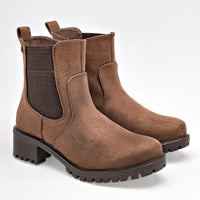 Bota Casual Moramora Mujer Aline Cafe Tacon 4 Cm