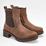 Bota Casual Moramora Mujer Aline Cafe Tacon 4 Cm