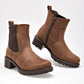      Bota Casual Moramora Mujer Aline Cafe Tacon 4 Cm