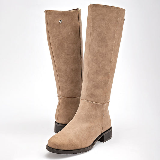      Bota Larga Moramora Para Mujer 1361709 Beige Tubo 36 Cm