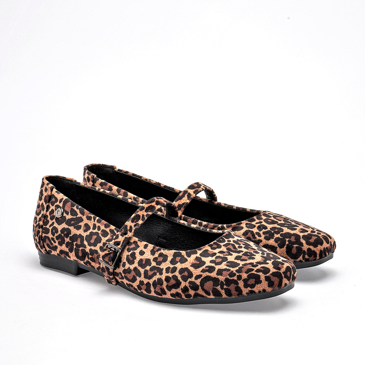Flats Animal Print Casuales Moramora Mujer Samia Cafe Negro