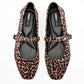 Flats Animal Print Casuales Moramora Mujer Samia Cafe Negro