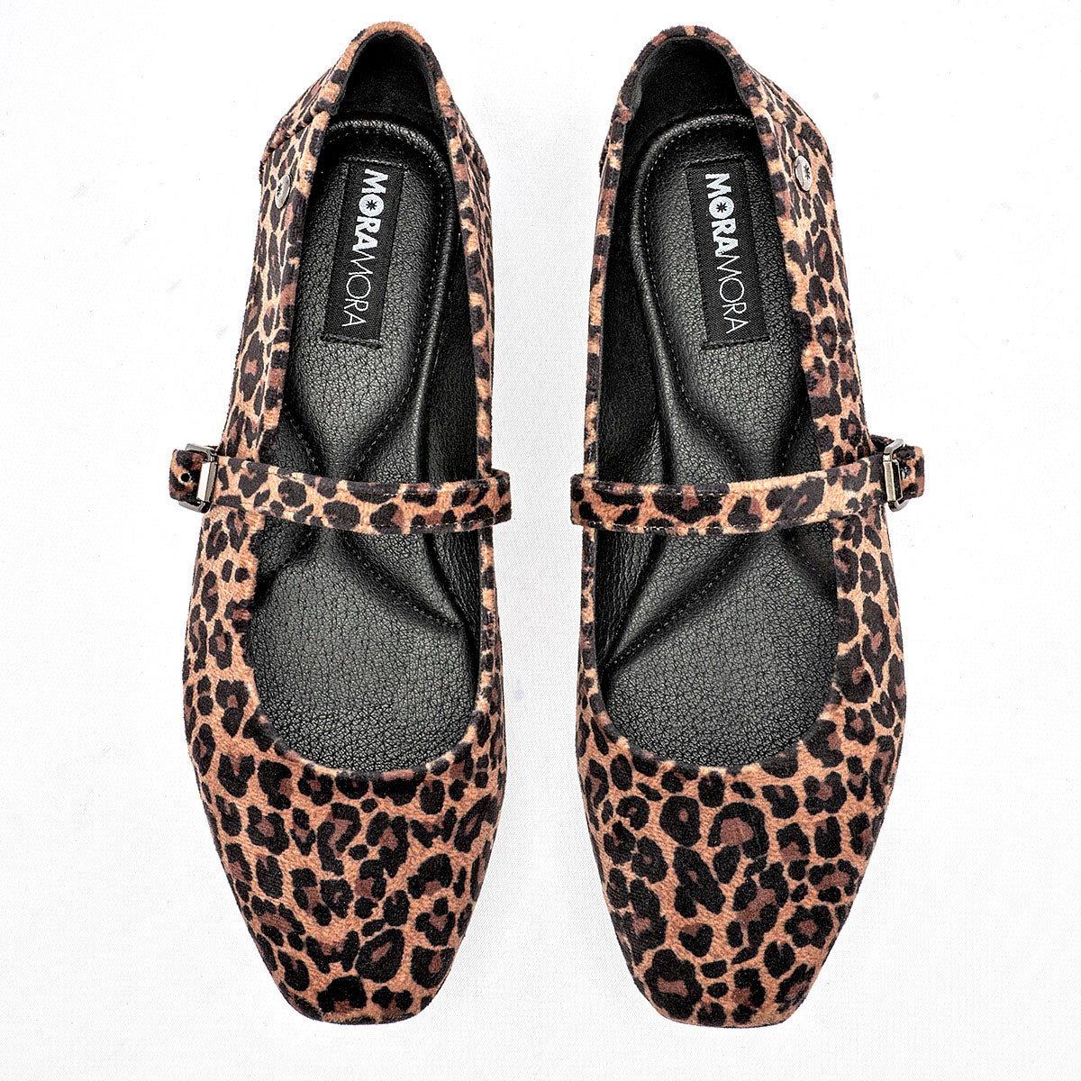 Flats Animal Print Casuales Moramora Mujer Samia Cafe Negro