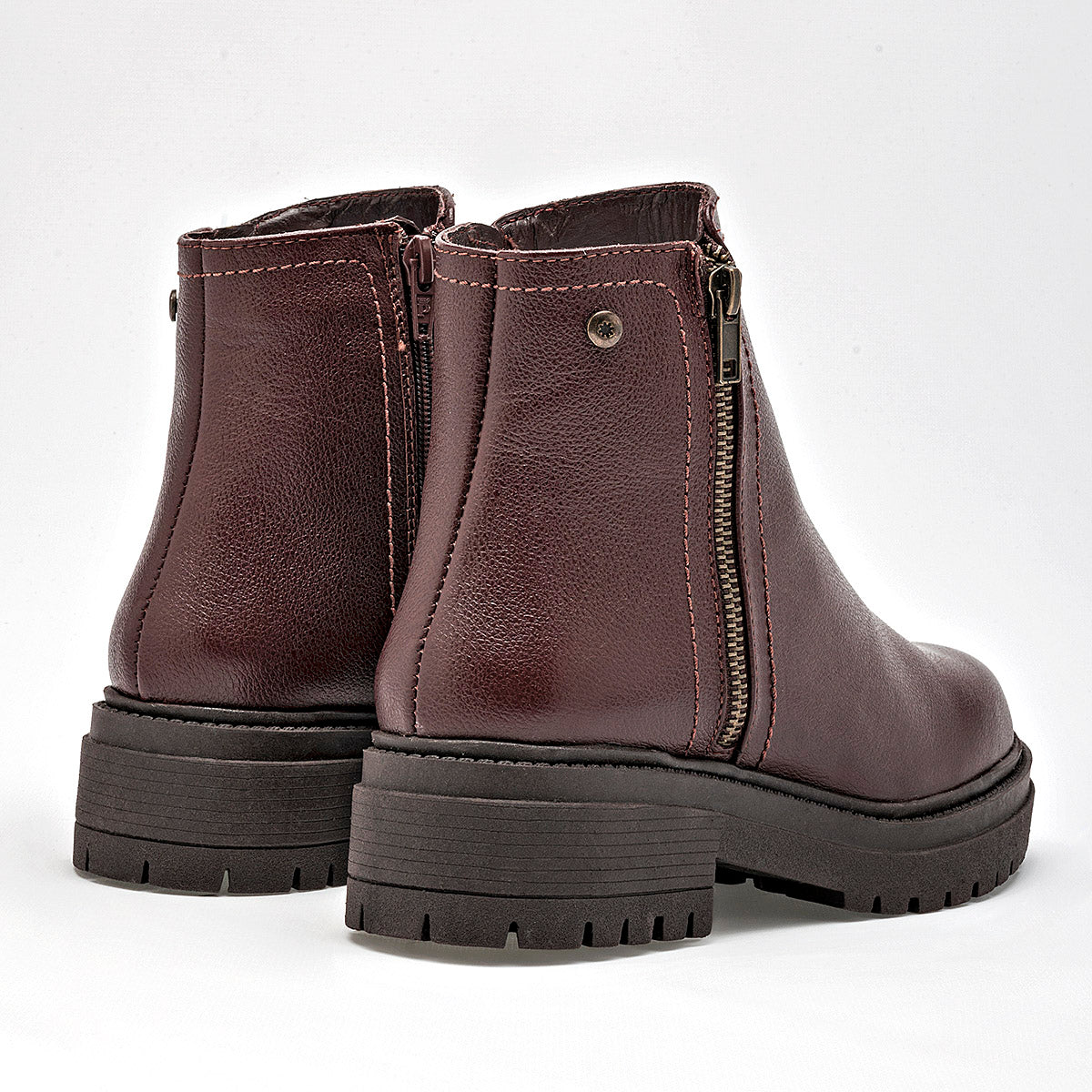 Botin Casual Piel Moramora Mujer Hope Cafe Tubo 12 Cm