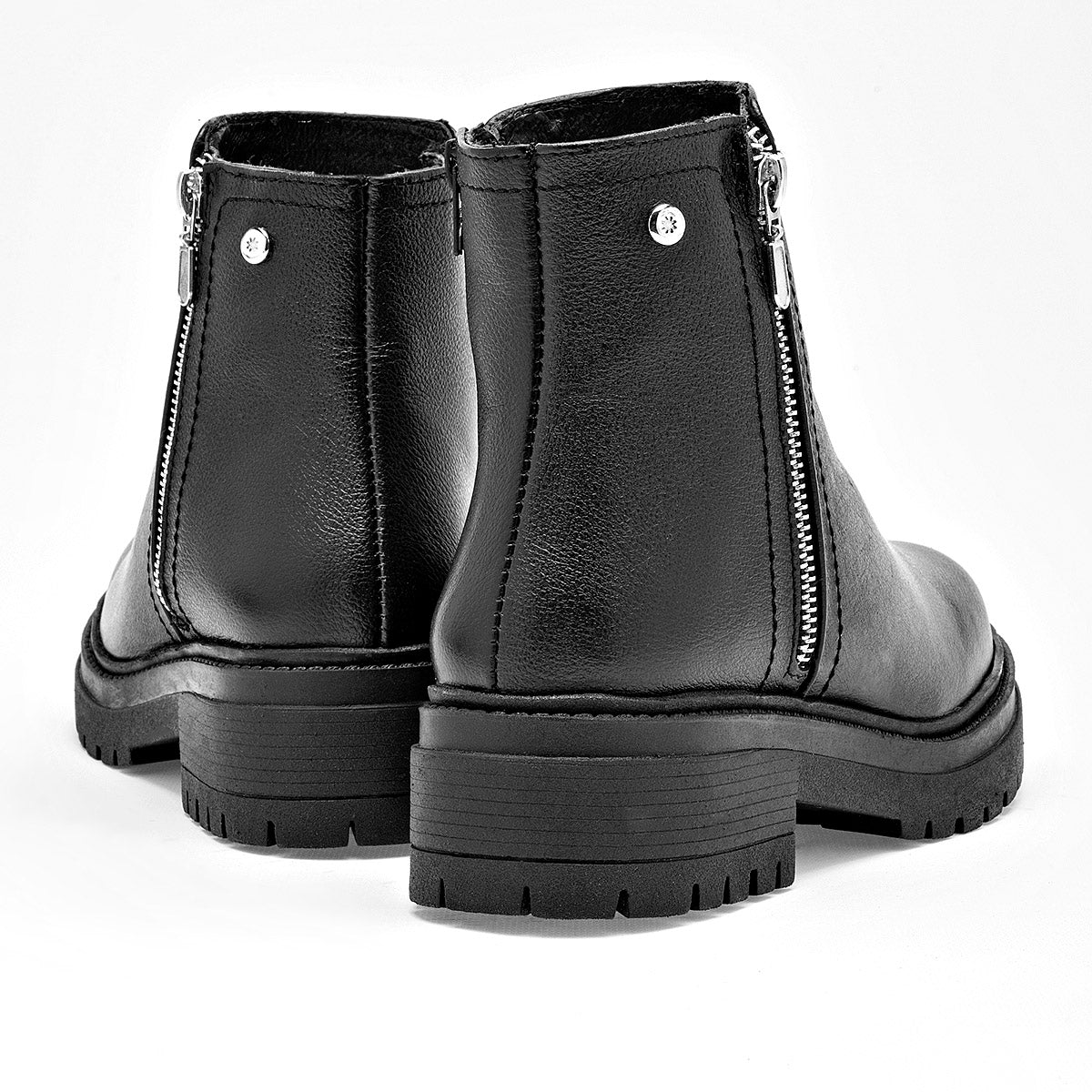 Botin Casual Piel Mujer Moramora Hope Negro Tubo 12 Cm