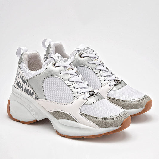 TENIS URBANO MUJER MORAMORA PAOLA BLANCO PLATA GRIS