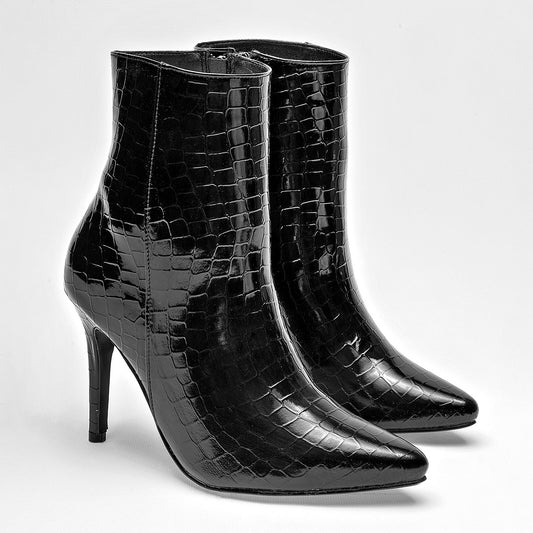 Botin Casual Pietro Alessandro Mujer 4360 Negro Tacon 10 Cm