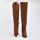 Bota Larga 5623 Para Mujer 5623 Color Camel Tacon 8cm Tubo 52cm