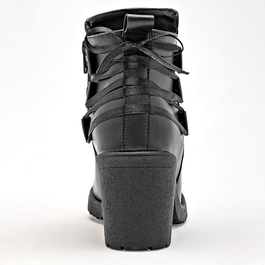 Botin Casual Queen Mujer 50256 Negro Tacon 7 Cm Tubo 9 Cm