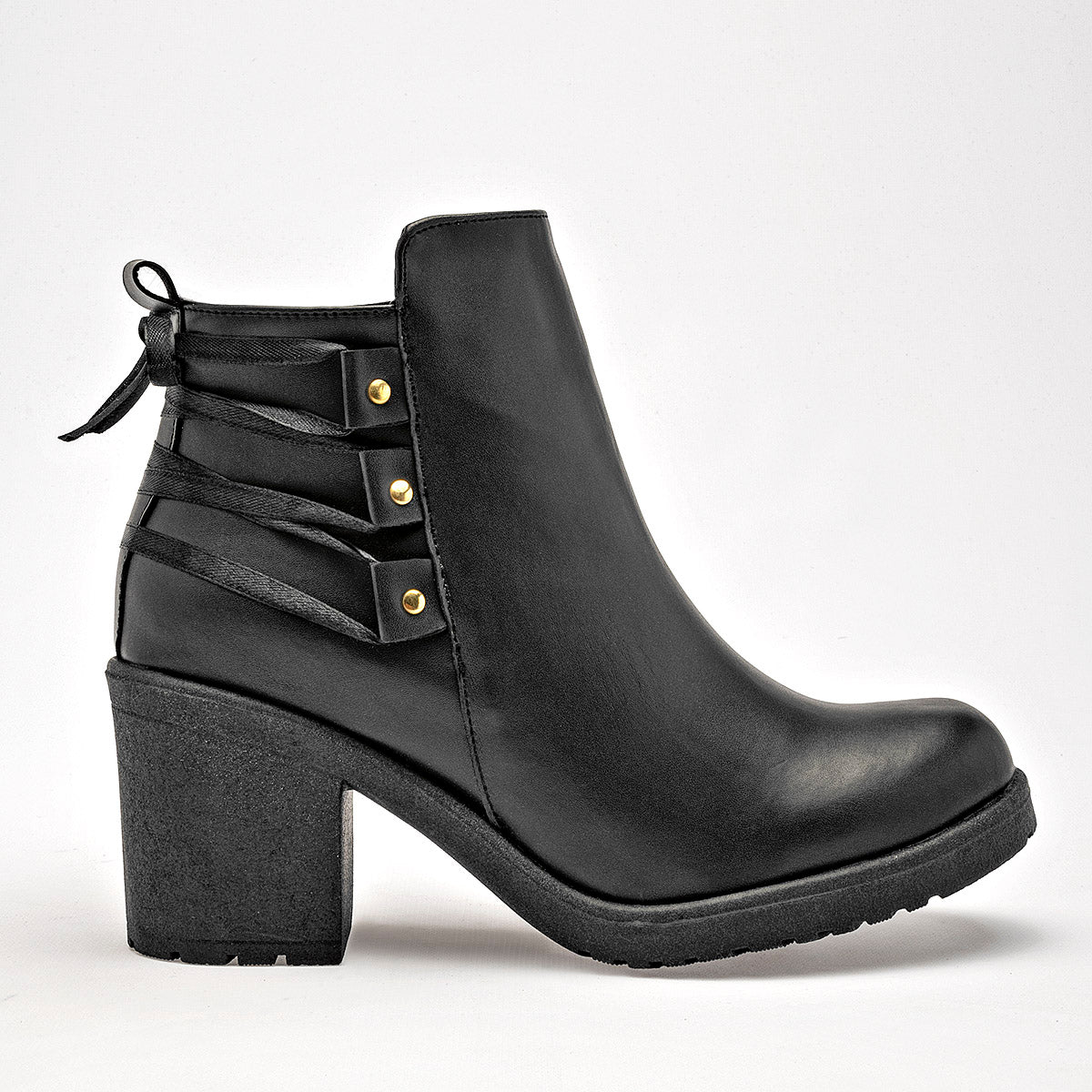 Botin Casual Queen Mujer 50256 Negro Tacon 7 Cm Tubo 9 Cm
