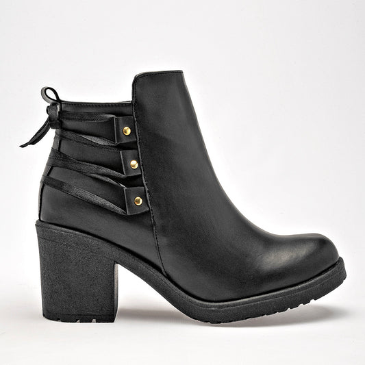 Botin Casual Queen Mujer 50256 Negro Tacon 7 Cm Tubo 9 Cm