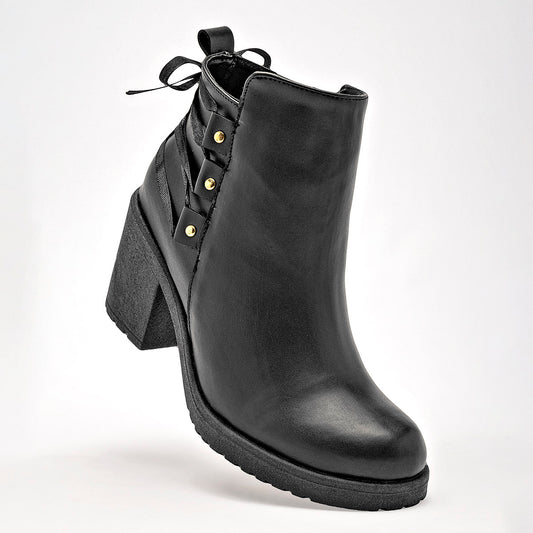      Botin Casual Queen Mujer 50256 Negro Tacon 7 Cm Tubo 9 Cm