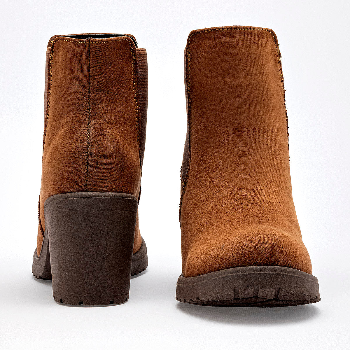 Botin Casual Queen Mujer 502515 Camel Tacon 7 Cm Tubo 10 Cm