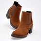      Botin Casual Queen Mujer 502515 Camel Tacon 7 Cm Tubo 10 Cm