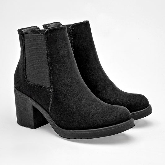 Botin  Casual Queen Mujer 502515 Negro Tacon 7 Cm Tubo 10 Cm