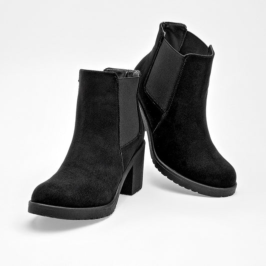      Botin  Casual Queen Mujer 502515 Negro Tacon 7 Cm Tubo 10 Cm