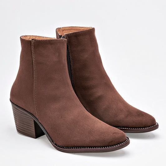 Bota Casual Suhey Mujer 5684 Cafe Tacon 6 Cm Tubo 12 Cm