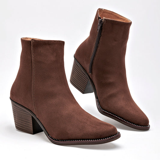      Bota Casual Suhey Mujer 5684 Cafe Tacon 6 Cm Tubo 12 Cm