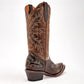 Bota vaquera piel trankasboots paramujer Pv850 Cafe Tacon 5CM  tubo 30CM