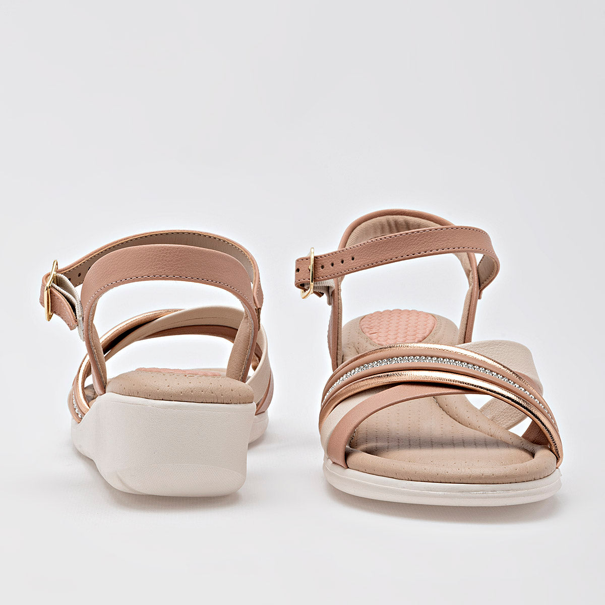 Sandalia De Tiras Modare Mujer 719010223 Beige Plataforma 4 cm