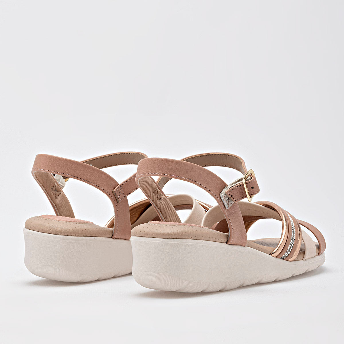 Sandalia De Tiras Modare Mujer 719010223 Beige Plataforma 4 cm